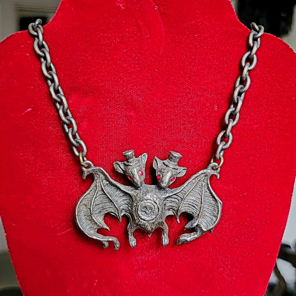 Elizabeth Mcgrath Siamese Bat Pendant Necklace